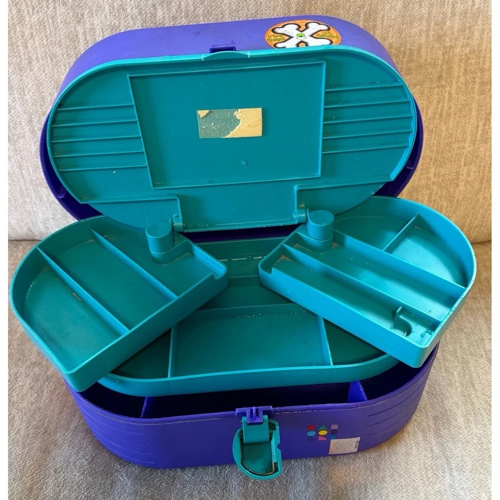 Vintage Caboodles 2640 Purple Makeup Case Organizer Cosmetic Box USA